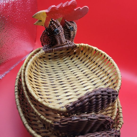 set of 3 rooster nesting baskets - Picture 1 of 3